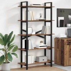 vidaXL Boekenkast Oud Hout 100 x 33,5 x 178 cm Bewerkt hout