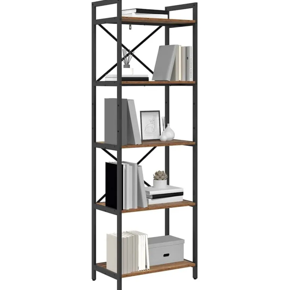 vidaXL Boekenkast Oud Hout 56 x 34 x 171 cm Bewerkt hout
