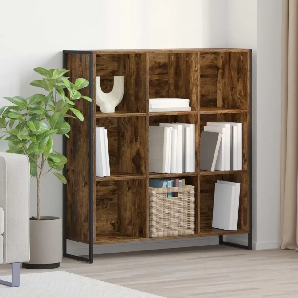 vidaXL Boekenkast Rook Eik 99,5 x 30 x 108,5 cm Bewerkt hout