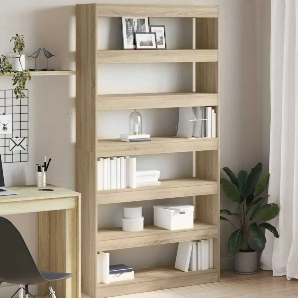 vidaXL Boekenkast Sonoma Eiken 100 x 30 x 198 cm Bewerkt hout