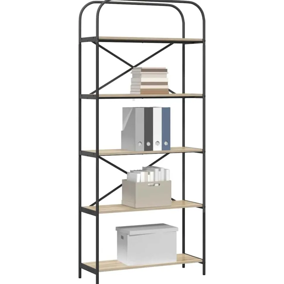 vidaXL Boekenkast Sonoma Eiken 80 x 30 x 183 cm Bewerkt hout