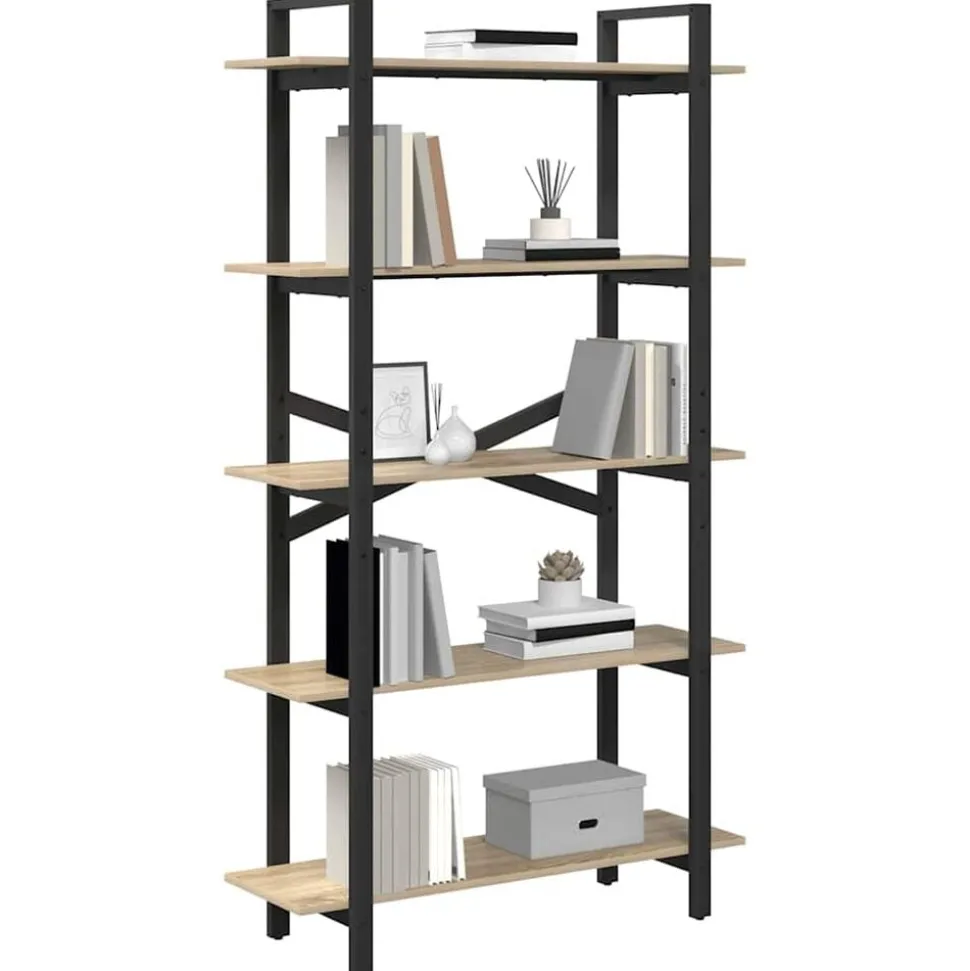 vidaXL Boekenkast Sonoma Eiken 100 x 33,5 x 178 cm Bewerkt hout