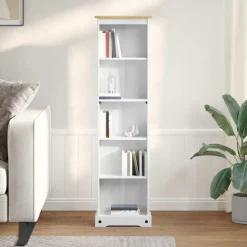 vidaXL Boekenkast Wit 46 x 20 x 170 cm Massief grenenhout