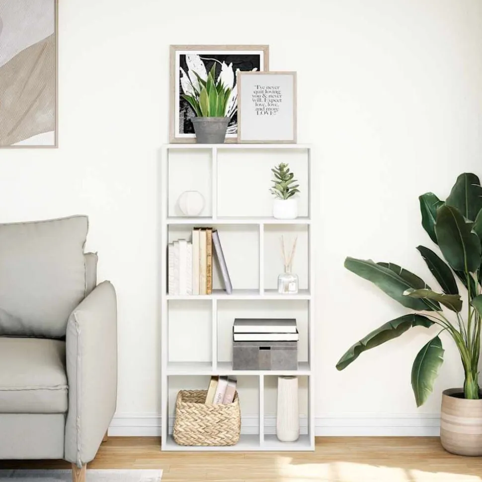 vidaXL Boekenkast Wit 60x20x120,5 cm Bewerkt Hout