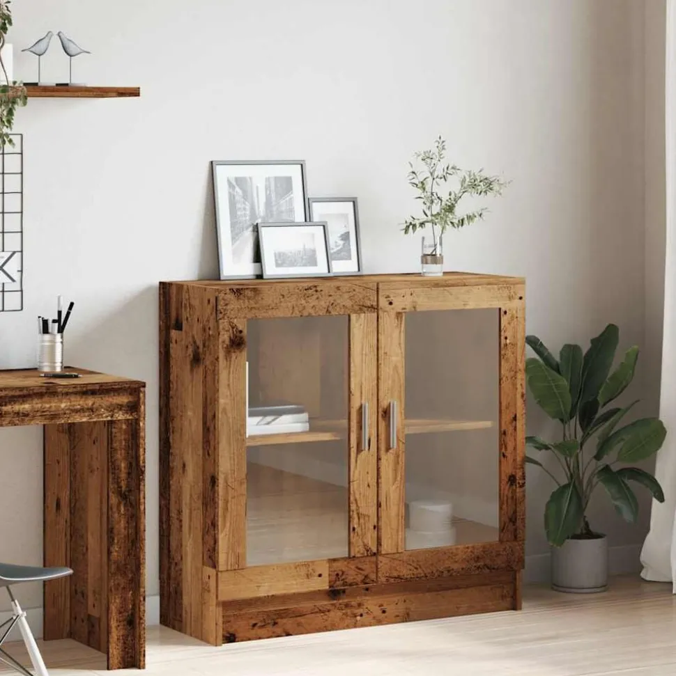 vidaXL Boekenkast 82,5x30,5x80 cm bewerkt hout oud houtkleurig