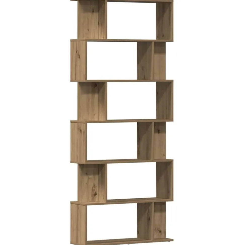 vidaXL Boekenkast 80x24x192 cm bewerkt hout artisanaal eikenkleur