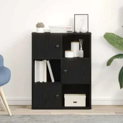 vidaXL Boekenkast 60x24x76,5 cm bewerkt hout zwart eikenkleurig