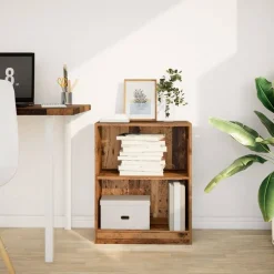 vidaXL Boekenkast 60x24x76 cm bewerkt hout oud houtkleurig