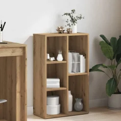 vidaXL Boekenkast 50x25x80 cm bewerkt hout artisanaal eikenkleur