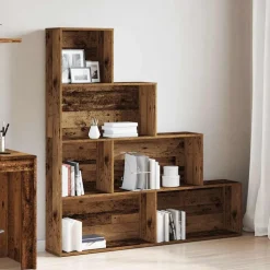 vidaXL Boekenkast 157x24x160 cm bewerkt hout oud houtkleurig