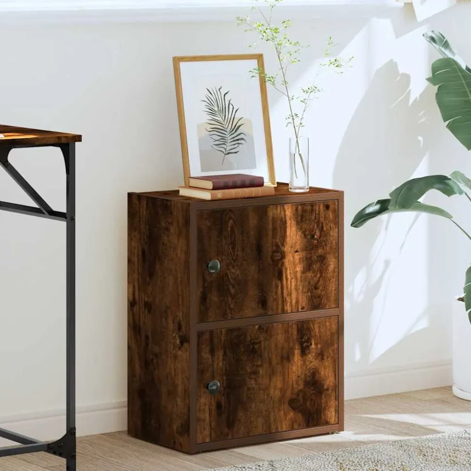 vidaXL Boekenkast 40x24x52 cm bewerkt hout gerookt eikenkleurig