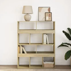 vidaXL Boekenkast 100x33x125,5 cm bewerkt hout sonoma eikenkleurig