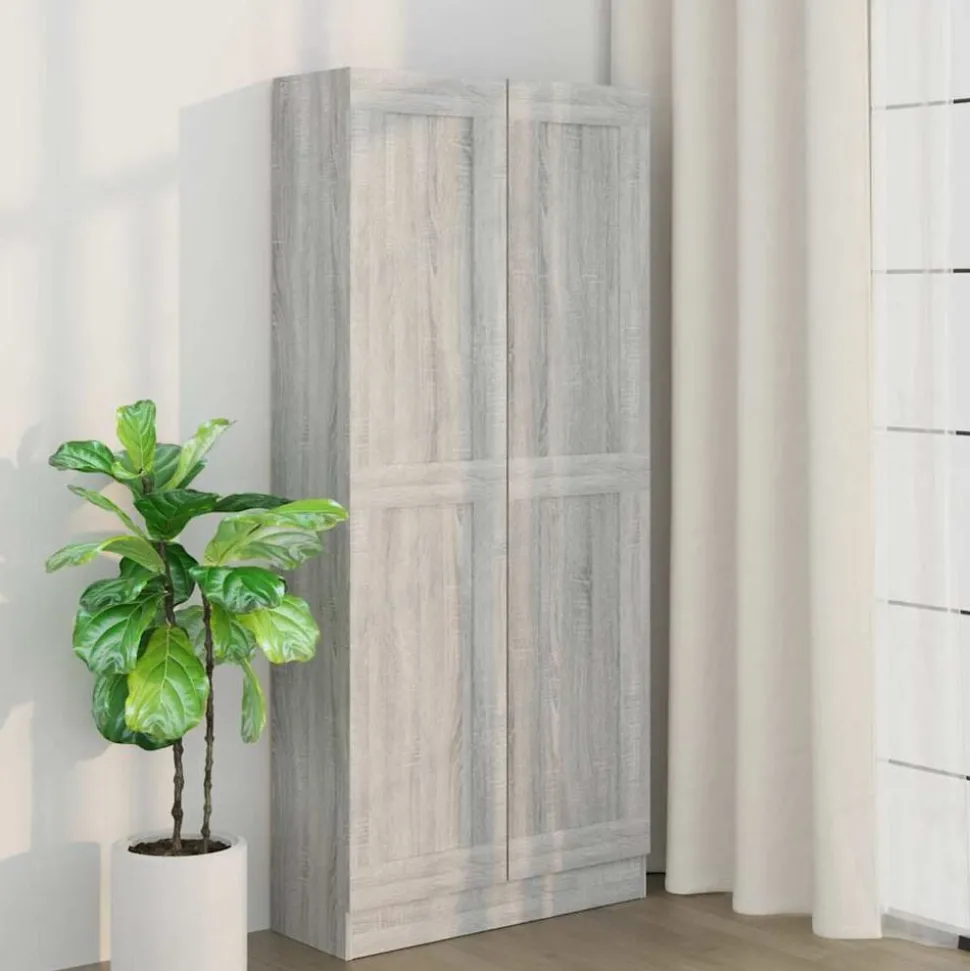 vidaXL Boekenkast 82,5x30,5x185,5 cm bewerkt hout grijs sonoma eiken