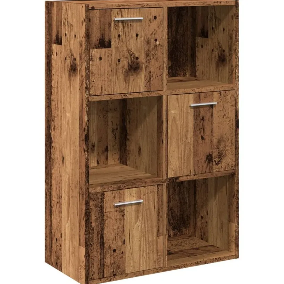 vidaXL Boekenkast 60,5x30x90 cm bewerkt hout oud houtkleurig