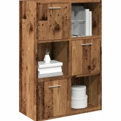 vidaXL Boekenkast 60,5x30x90 cm bewerkt hout oud houtkleurig