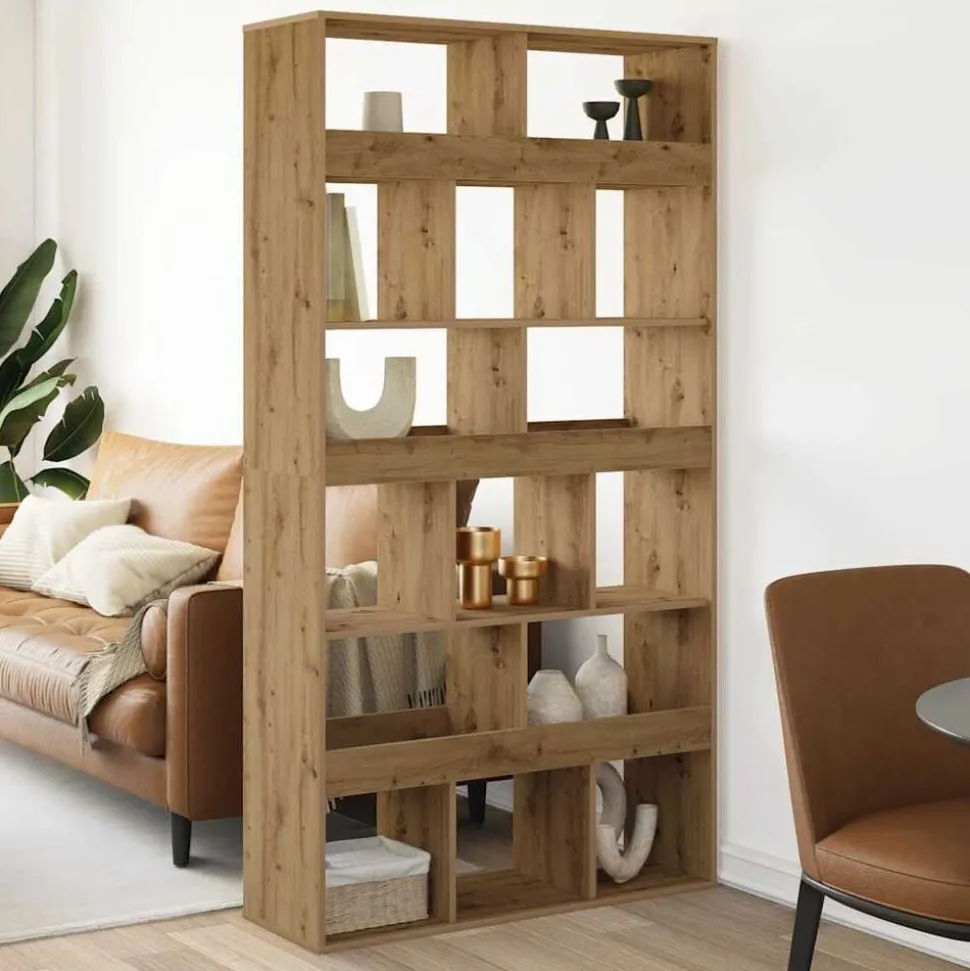 vidaXL Boekenkast 100x33x187,5 cm bewerkt hout artisanaal eikenkleurig