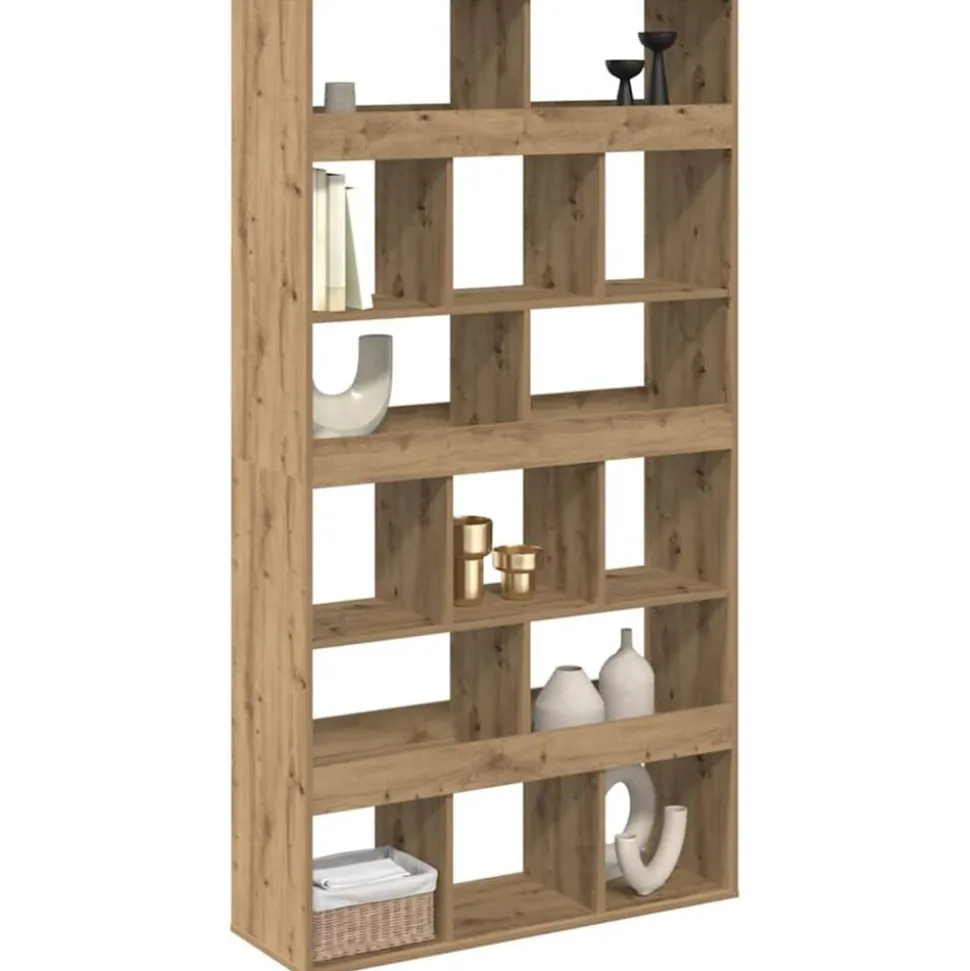 vidaXL Boekenkast 100x33x187,5 cm bewerkt hout artisanaal eikenkleurig