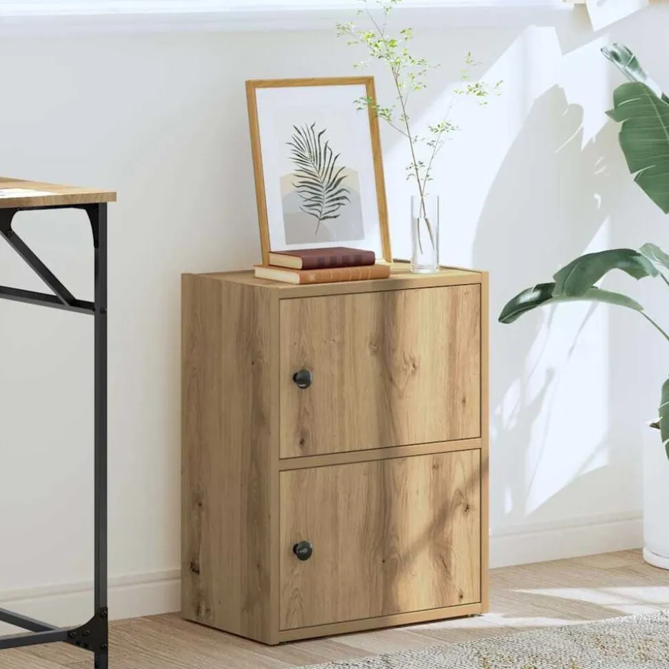 vidaXL Boekenkast 40x24x52 cm bewerkt hout artisanaal eikenkleurig