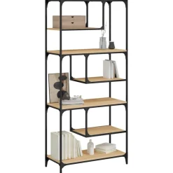 vidaXL Boekenkast 81x36x176 cm bewerkt hout sonoma eikenkleurig