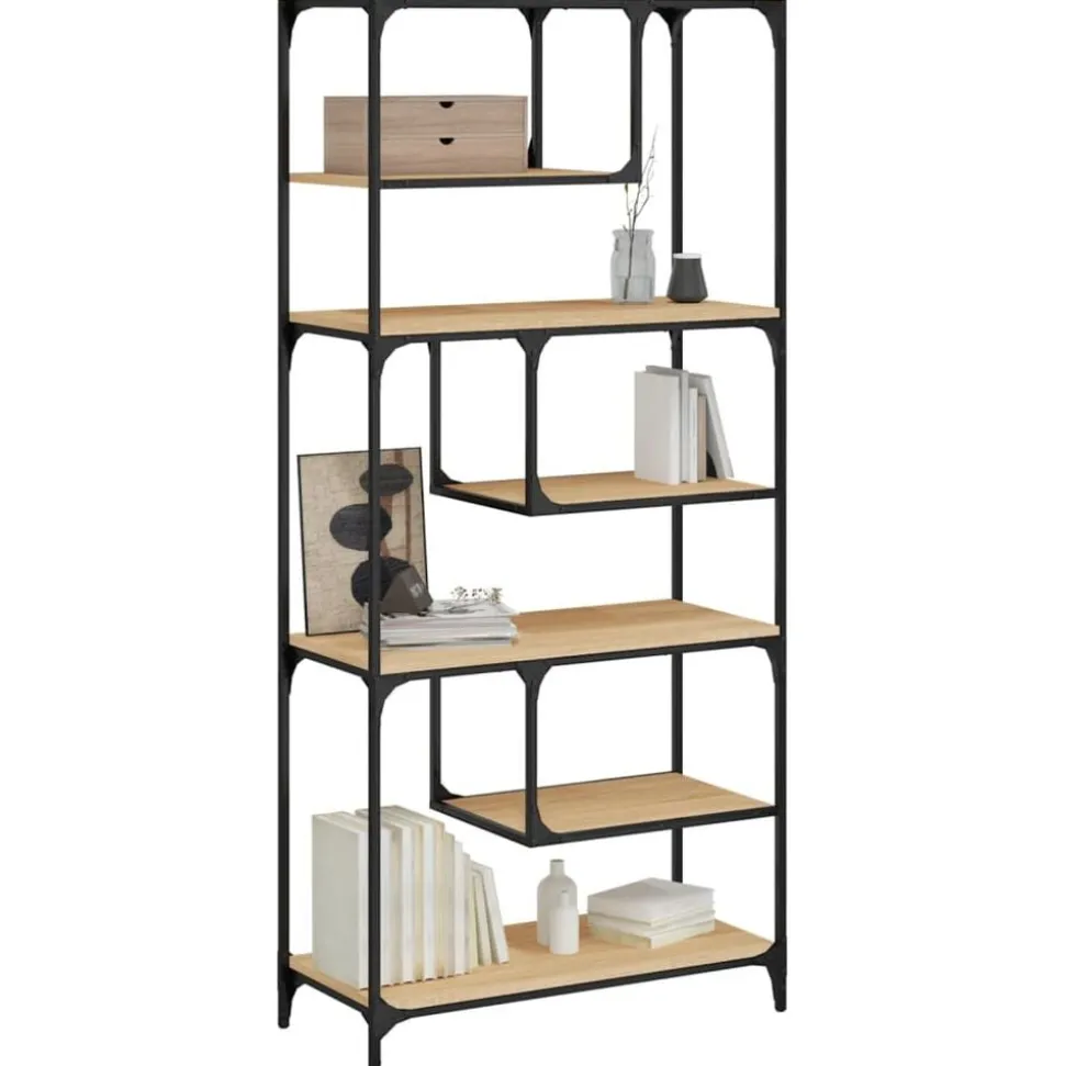 vidaXL Boekenkast 81x36x176 cm bewerkt hout sonoma eikenkleurig