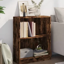 vidaXL Boekenkast 60x24x76 cm bewerkt hout gerookt eikenkleurig