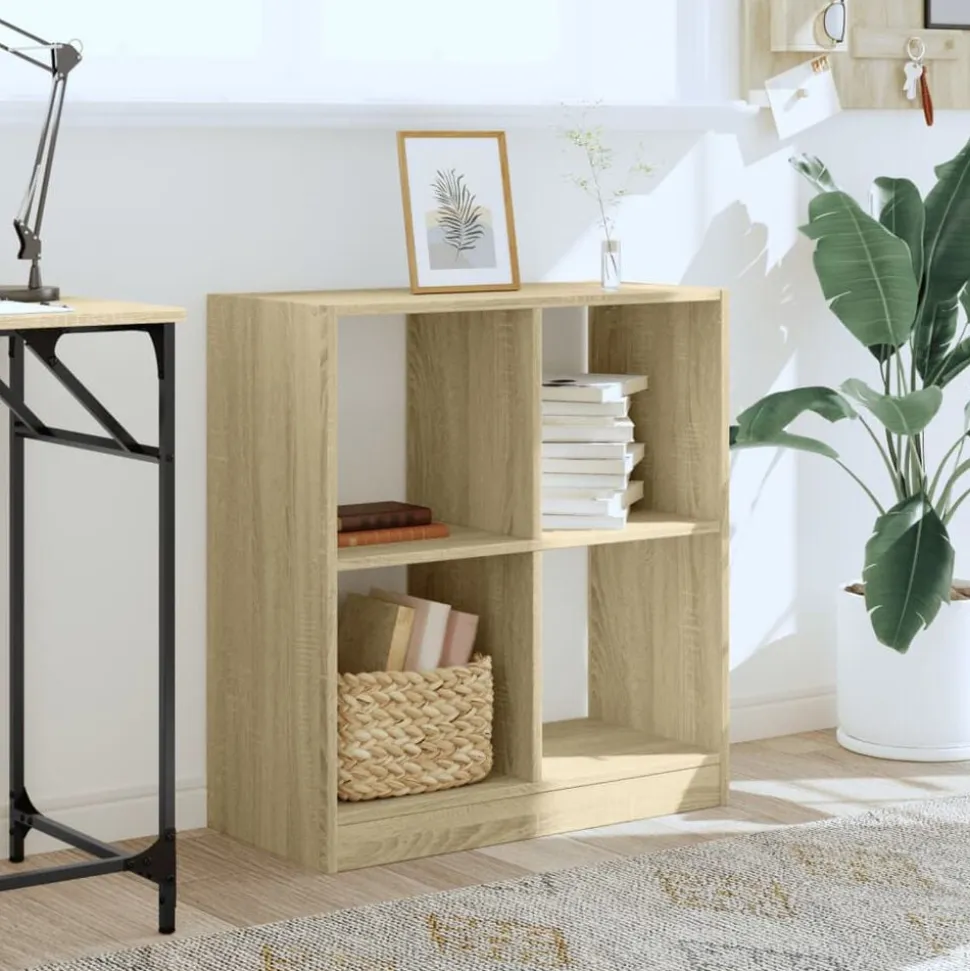 vidaXL Boekenkast 68,5x32x75 cm bewerkt hout sonoma eikenkleurig