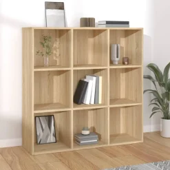 vidaXL Boekenkast 98x29x97,5 cm bewerkt hout sonoma eikenkleurig