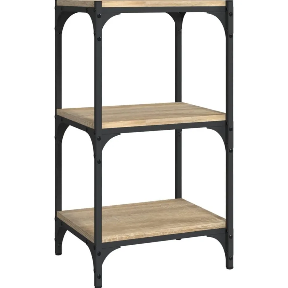 vidaXL Boekenkast 40x33x70,5 cm bewerkt hout en staal Sonoma eiken