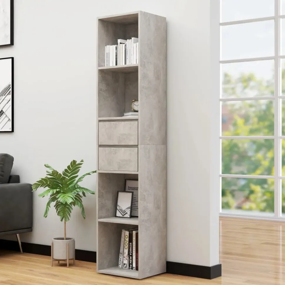 vidaXL Boekenkast 36x30x171 cm bewerkt hout betongrijs