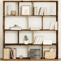 vidaXL Boekenkast 132x29x141,5 cm bewerkt hout oud houtkleurig