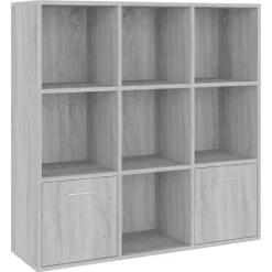 vidaXL Boekenkast 98x30x98 cm grijs sonoma eikenkleurig