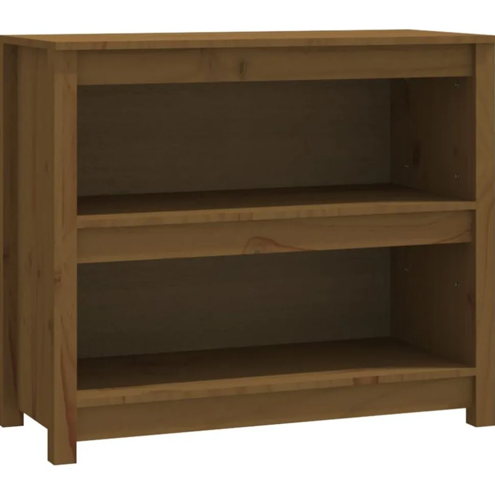 vidaXL Boekenkast 80x35x68 cm massief grenenhout honingbruin