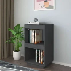 vidaXL Boekenkast 40x35x71 cm massief grenenhout grijs