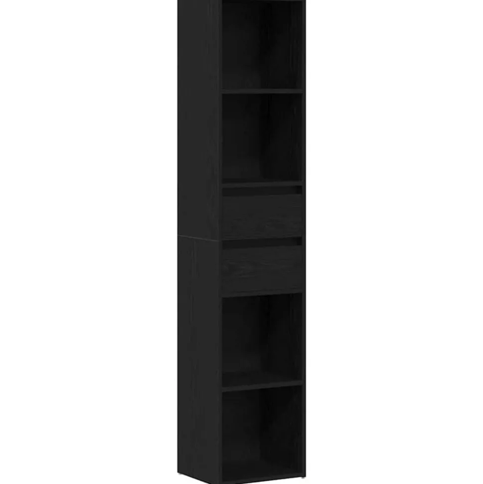 vidaXL Boekenkast Zwart Eiken 36 x 30 x 171 cm Bewerkt hout