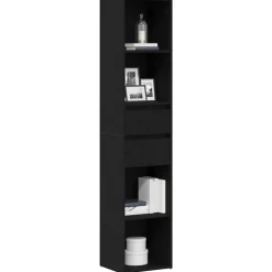 vidaXL Boekenkast Zwart Eiken 36 x 30 x 171 cm Bewerkt hout
