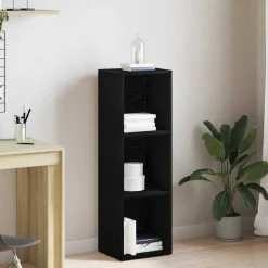 vidaXL Boekenkast Zwart Eiken 36x30x114 cm Bewerkt Hout