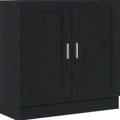 vidaXL Boekenkast Zwart Eiken 82,5 x 30,5 x 80 cm Bewerkt hout