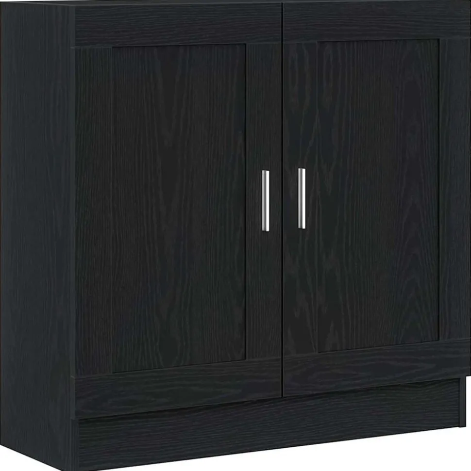 vidaXL Boekenkast Zwart Eiken 82,5 x 30,5 x 80 cm Bewerkt hout