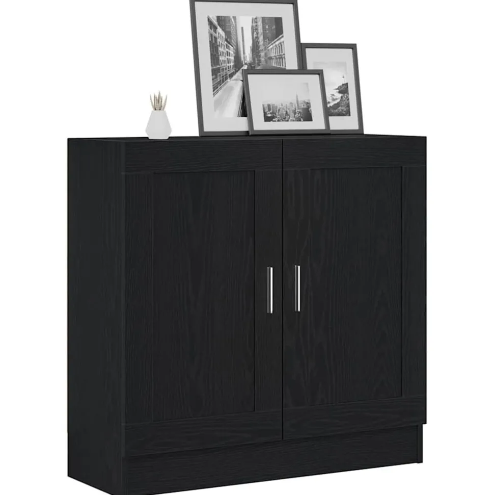 vidaXL Boekenkast Zwart Eiken 82,5 x 30,5 x 80 cm Bewerkt hout