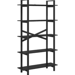 vidaXL Boekenkast Zwart Eiken 100 x 33,5 x 178 cm Bewerkt hout