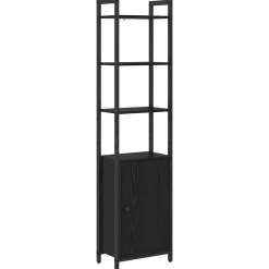 vidaXL Boekenkast Zwart Eiken 40 x 24 x 161 cm Bewerkt hout