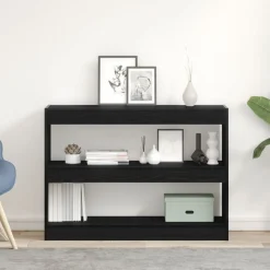vidaXL Boekenkast Zwart Eiken 100 x 30 x 72 cm Bewerkt hout