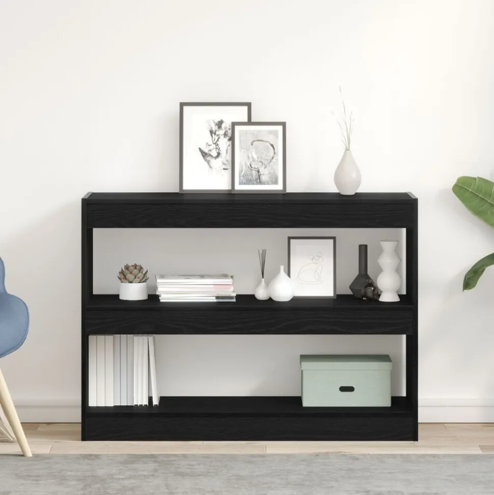 vidaXL Boekenkast Zwart Eiken 100 x 30 x 72 cm Bewerkt hout