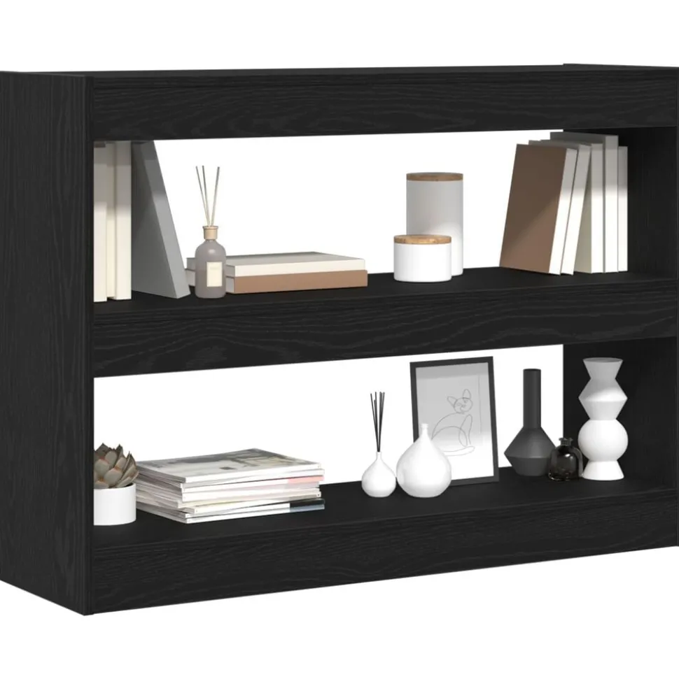 vidaXL Boekenkast Zwart Eiken 100 x 30 x 72 cm Bewerkt hout