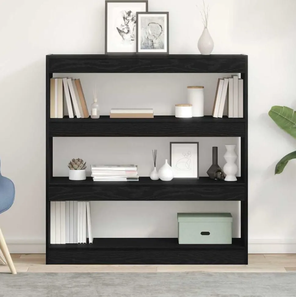vidaXL Boekenkast Zwart Eiken 100 x 30 x 103 cm Bewerkt hout