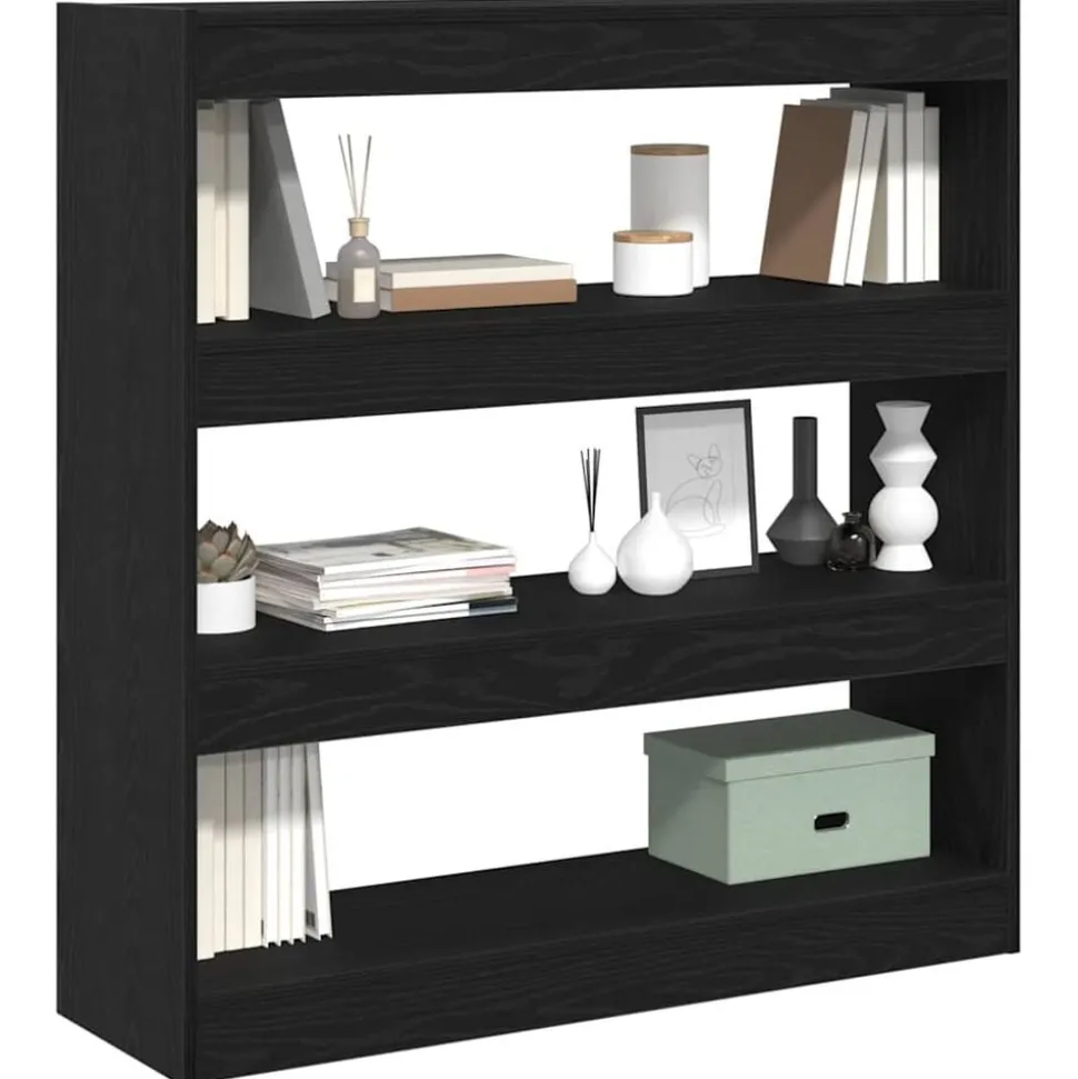 vidaXL Boekenkast Zwart Eiken 100 x 30 x 103 cm Bewerkt hout
