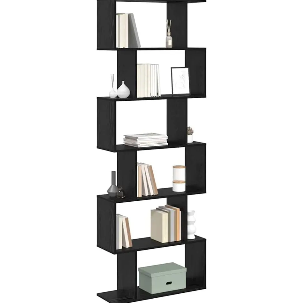 vidaXL Boekenkast Zwart Eiken 70 x 24 x 193,5 cm Bewerkt hout