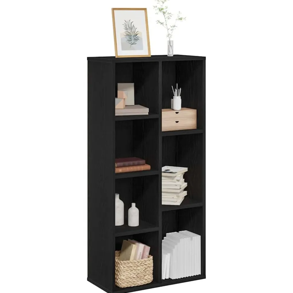 vidaXL Boekenkast Zwart Eiken 50 x 25 x 102 cm