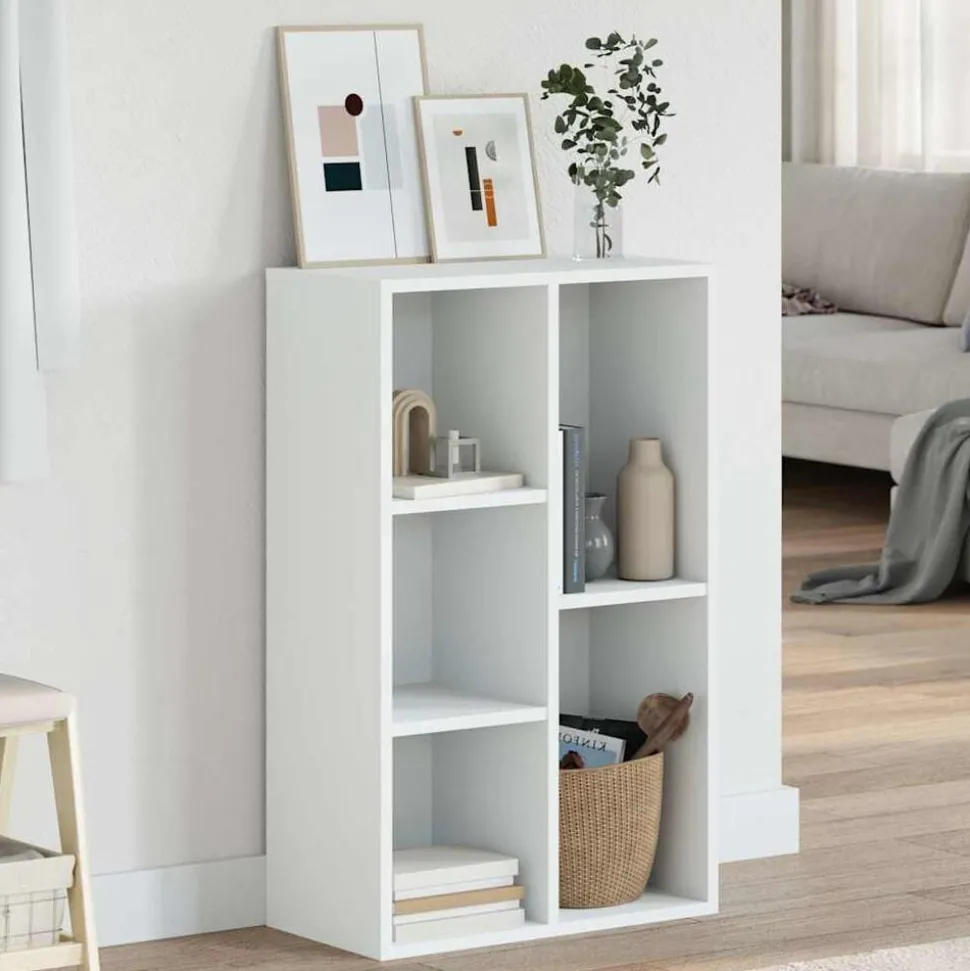 vidaXL Boekenkast/dressoir 50x25x80 cm bewerkt hout wit