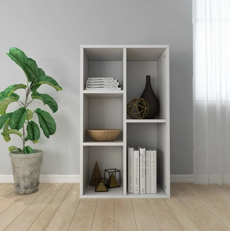 vidaXL Boekenkast/dressoir 50x25x80 cm bewerkt hout wit